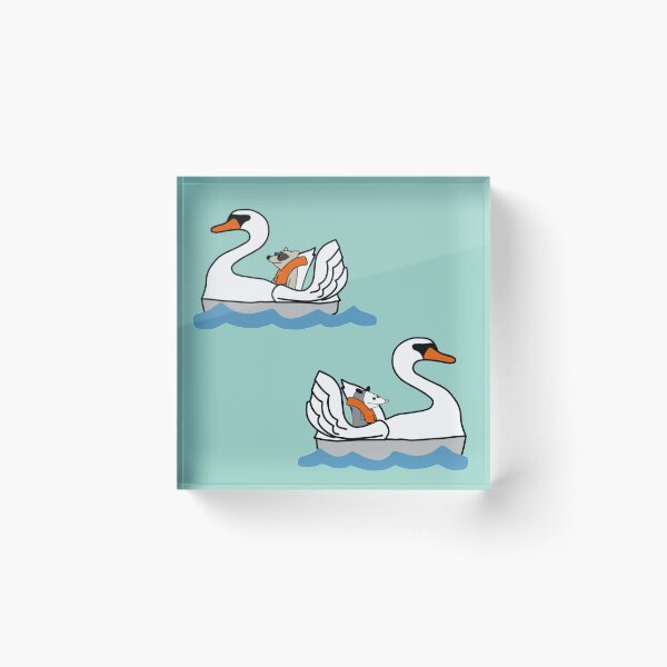 Item preview, Possum and Raccoon Swan Boats designed and sold by Roanasaurus.