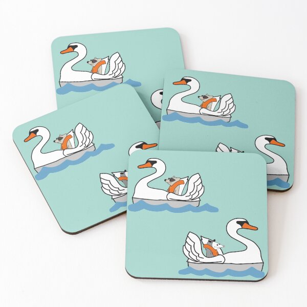 Item preview, Possum and Raccoon Swan Boats designed and sold by Roanasaurus.