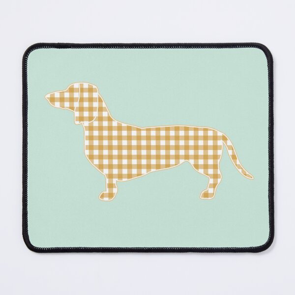Item preview, Gingham Dachshund Fawn Cream designed and sold by 8PawsStudio.
