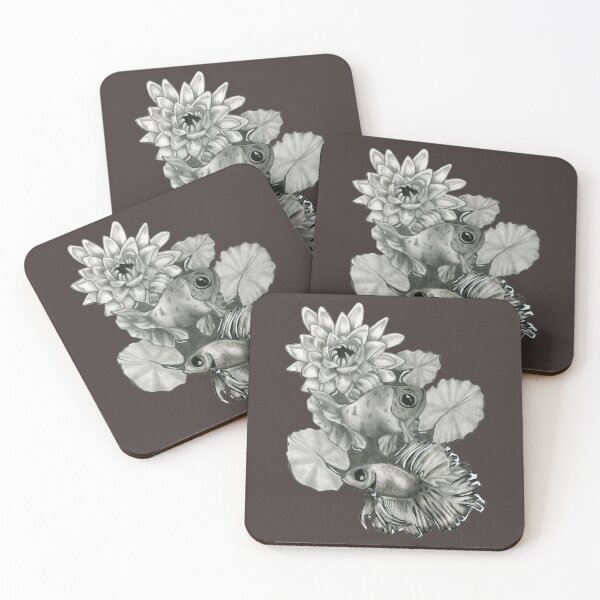 Item preview, Fish with water lily and leaves designed and sold by KnowingWonder.