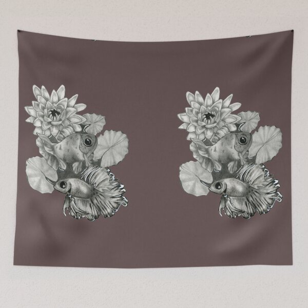 Item preview, Fish with water lily and leaves designed and sold by KnowingWonder.