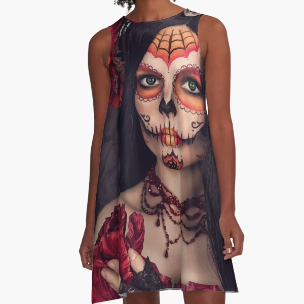 Skull woman A-Line Dress