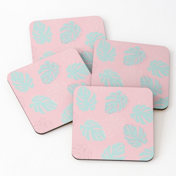 Item preview, tropical bright colors, with tropical leaves and teaf outline tropical leaf designed and sold by CrankyCactus.