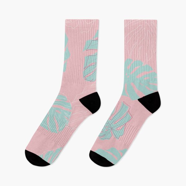 Item preview, tropical bright colors, with tropical leaves and teaf outline tropical leaf designed and sold by CrankyCactus.