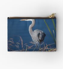 Great blue heron Zipper Pouch