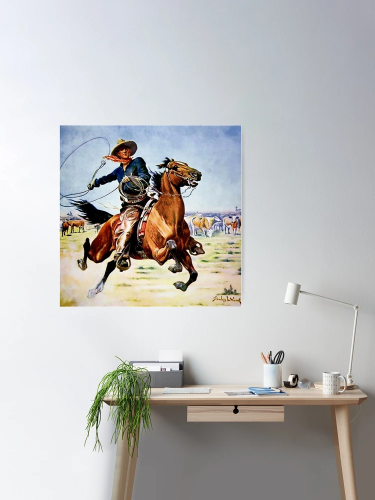 Texas Cowboy” by Stanley L Wood Art Board Print for Sale by PatricianneK