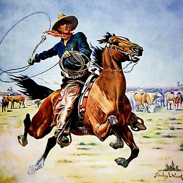 Texas Cowboy” by Stanley L Wood Art Board Print for Sale by PatricianneK