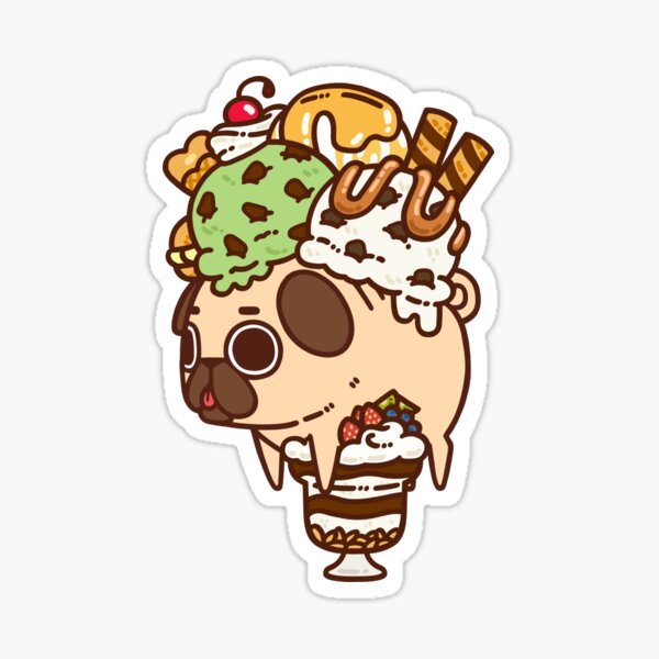 Holographic Christmas Tree Pug Sticker – Milkshake the Pug