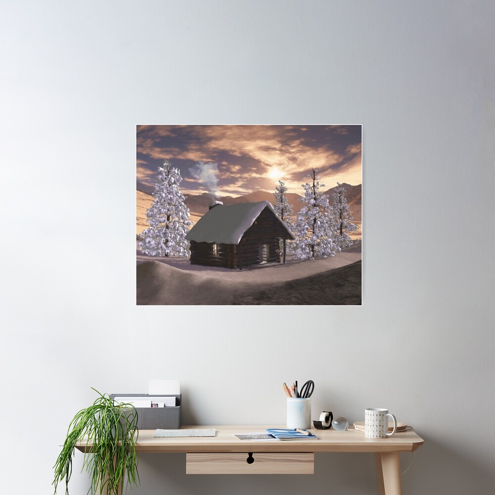 Winter Cabin Poster