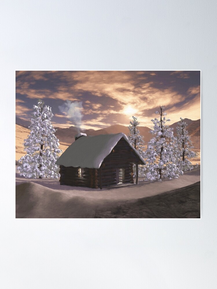 Alternate view of Winter Cabin Poster
