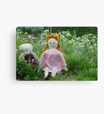Margret and Rabbit Rag Doll #1 Canvas Print