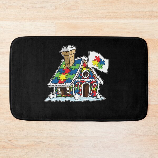 Aperçu de l'œuvre Autism Awareness Gingerbread House ASD Christmas créée et vendue par Moonpie90.