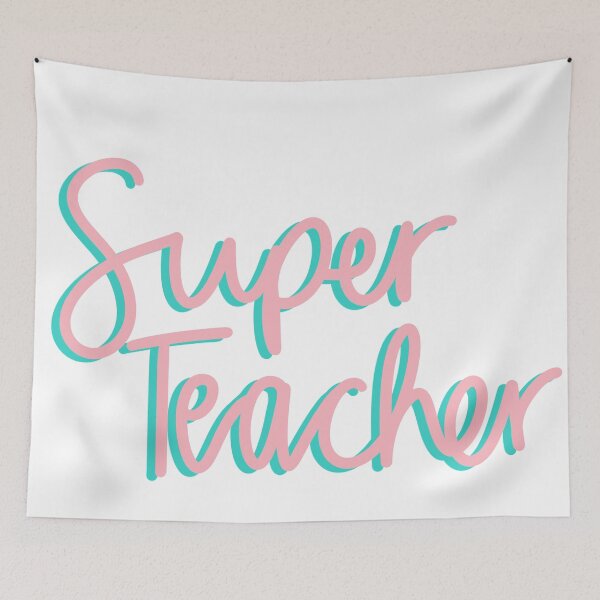 Item preview, Super Teacher Pink and Blue designed and sold by passionatelyem.