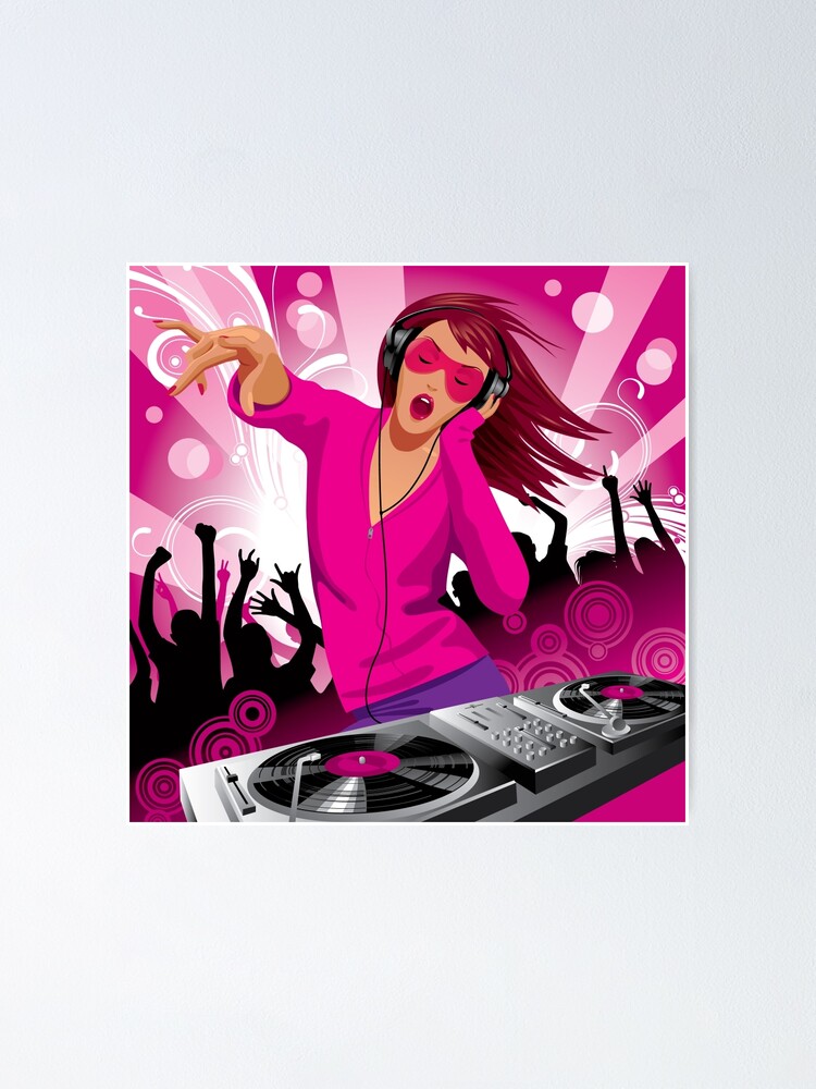 girl dj vector