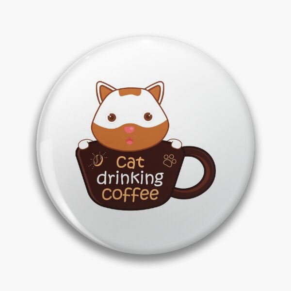 Item preview, Cute Cat Drinking Coffee designed and sold by conan adv.