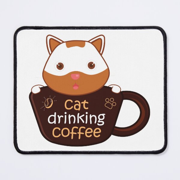 Item preview, Cute Cat Drinking Coffee designed and sold by conan adv.
