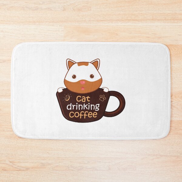 Item preview, Cute Cat Drinking Coffee designed and sold by conan adv.