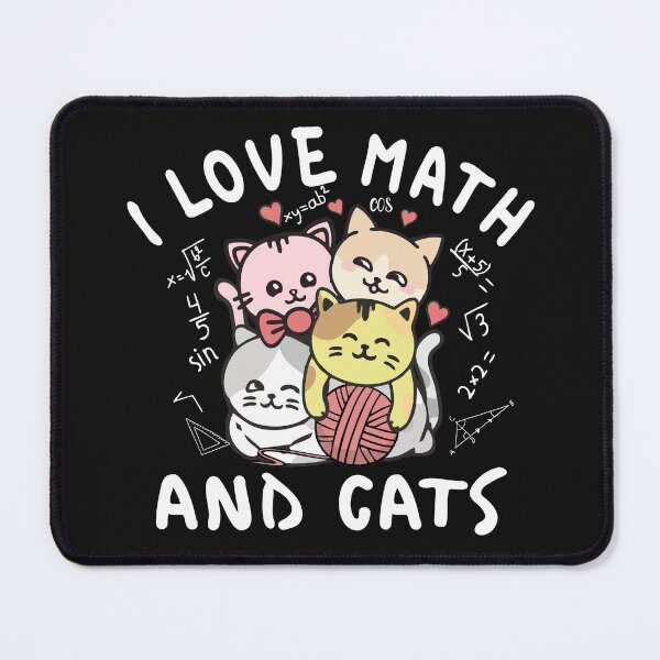 Item preview, I Love Math and Cats Mountain Heart Mathematics Lover Gifts Cute and Funny designed and sold by alenaz.