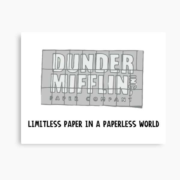 The Office Pam's Dunder Mifflin Logo | Limitless Paper in A Paperless World  | Metal Print