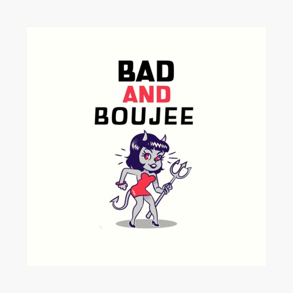 Bad And Boujee Devil Girl Inverse Colors Art Print
