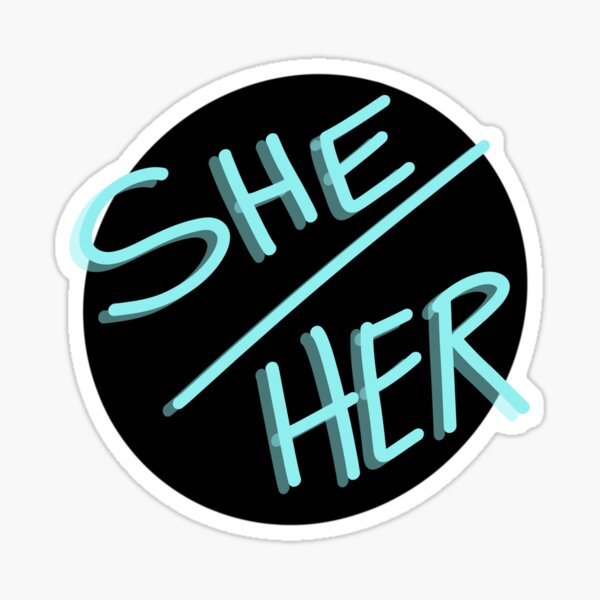 She Her Pronoun Set Sticker