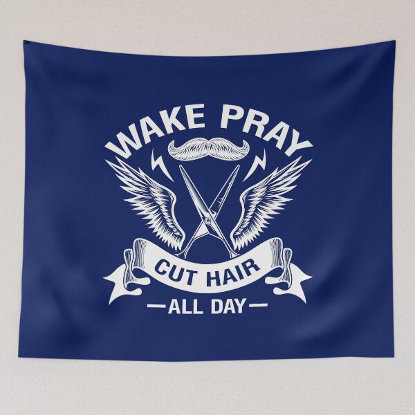 Item preview, Hairstylist Wake Pray Cut Hair All Day Barber designed and sold by TrenddyArts.