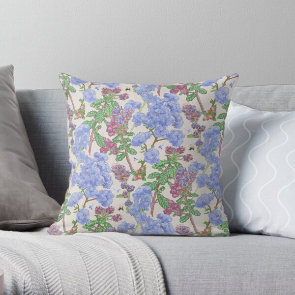 Hand-Drawn Florals - Wild Lilac Throw Pillow