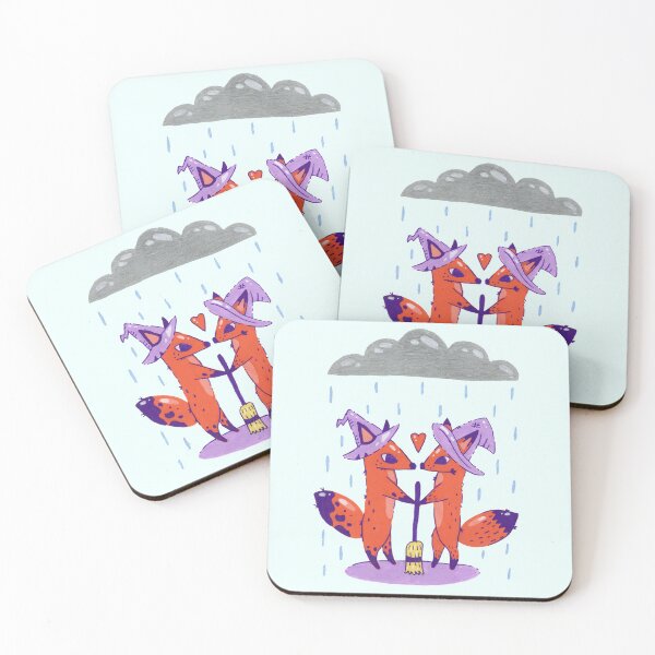 Item preview, Fox Witches Getting Married in the Rain  designed and sold by narwhalwall.