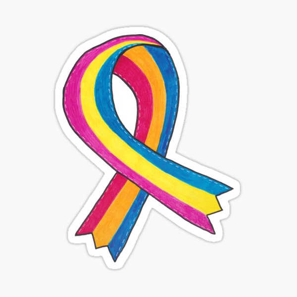 Pansexual Awareness Ribbon Sticker