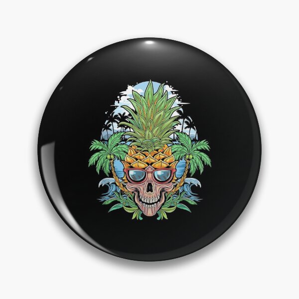 Item preview, Pineapple Skull Aloha Beaches Hawaiian Hawaii Goth designed and sold by angelata.