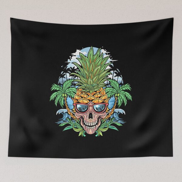 Item preview, Pineapple Skull Aloha Beaches Hawaiian Hawaii Goth designed and sold by angelata.