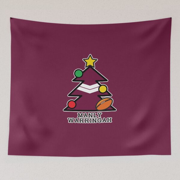Item preview, “Merry Christmas Manly Warringah” Christmas gift idea, T Shirts, Leggings, Mask, Apron, Eco Bag, phone case designed and sold by Ink Inc.
