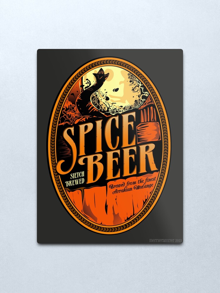 Alternate view of Spice Beer Label Metal Print