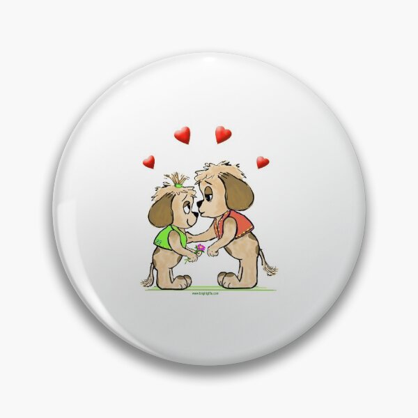 Item preview, Puppy Love - Cute Cartoon Dogs Kissing designed and sold by Glenys Grob.
