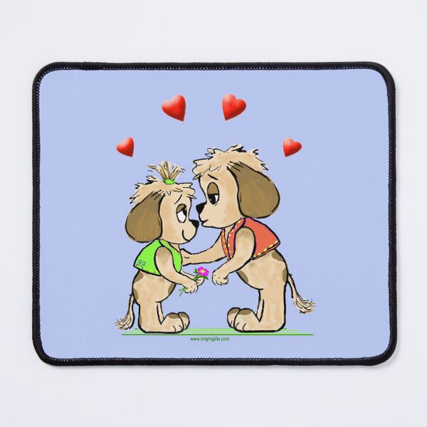 Item preview, Puppy Love - Cute Cartoon Dogs Kissing designed and sold by Glenys Grob.