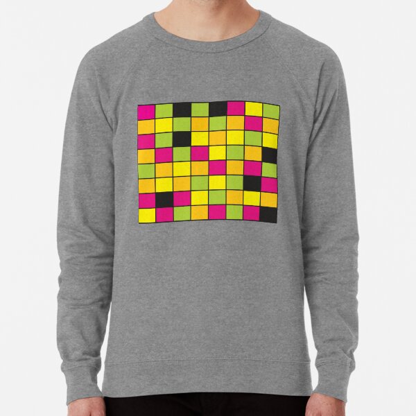 Bright Neon Colored Squares Pattern Lightweight Sweatshirt