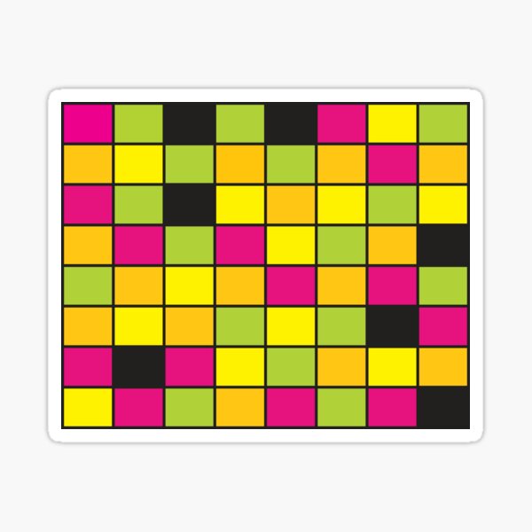 Bright Neon Colored Squares Pattern Sticker