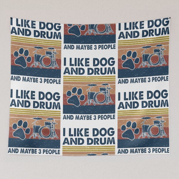 Item preview, I like Dog and Drum and maybe 3 people designed and sold by NgocLanDesign.