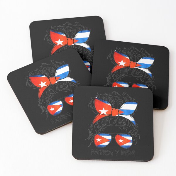Item preview, Patria-Y-Vida Sos Cuba Flag Messy Hair Women Bun Glassses  designed and sold by kellygritzman.
