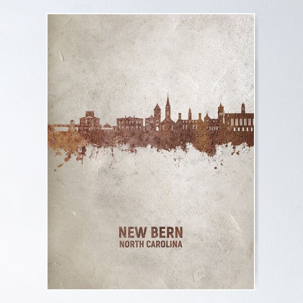 Item preview, New Bern North Carolina Skyline designed and sold by ArtPrints.
