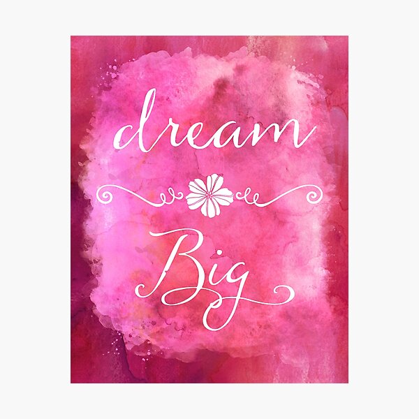 Item preview, Dream Big Pink Watercolor Inspirational Quote designed and sold by SilverSpiral.