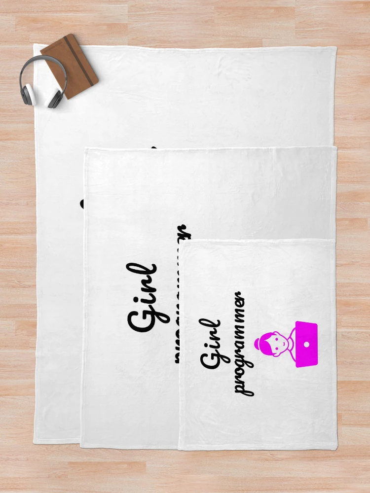 Thumbnail 5 of 6, Throw Blanket, Girl Programmer, Devgirl, Source Code, Software Engineer, Computer Science, Web, WWW, Programming Humor, HTML designed and sold by Max-Wear.