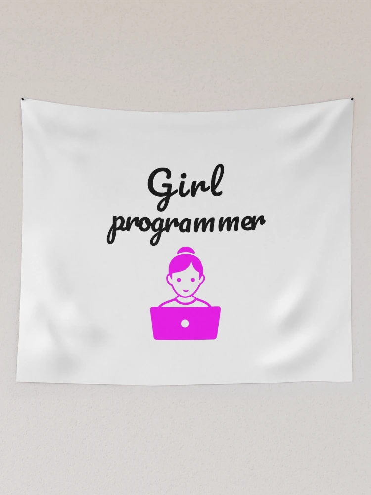Thumbnail 2 of 3, Tapestry, Girl Programmer, Devgirl, Source Code, Software Engineer, Computer Science, Web, WWW, Programming Humor, HTML designed and sold by Max-Wear.