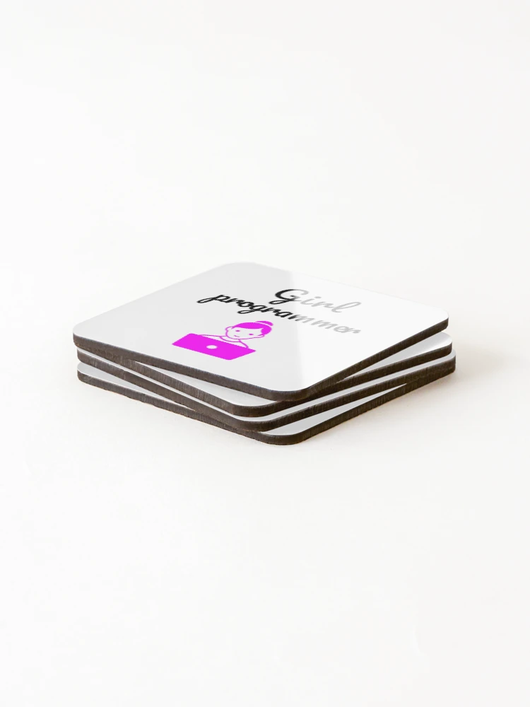 Thumbnail 4 of 5, Coasters (Set of 4), Girl Programmer, Devgirl, Source Code, Software Engineer, Computer Science, Web, WWW, Programming Humor, HTML designed and sold by Max-Wear.