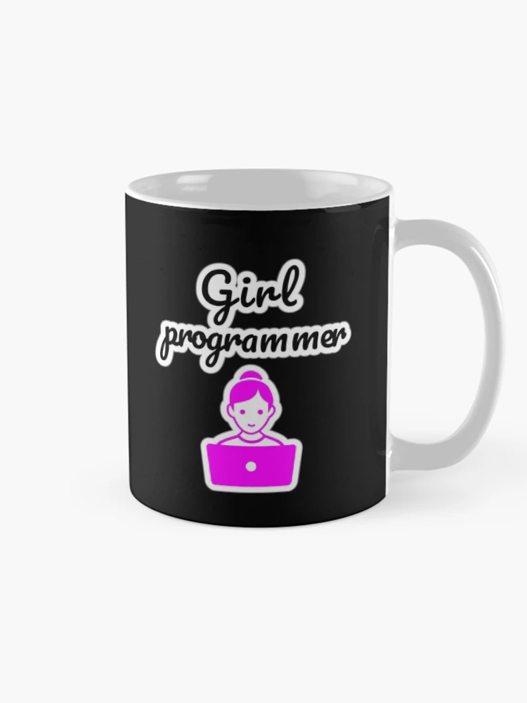 Thumbnail 3 of 6, Coffee Mug, Girl Programmer, Devgirl, Source Code, Software Engineer, Computer Science, Web, WWW, Programming Humor, HTML, Dark designed and sold by Max-Wear.