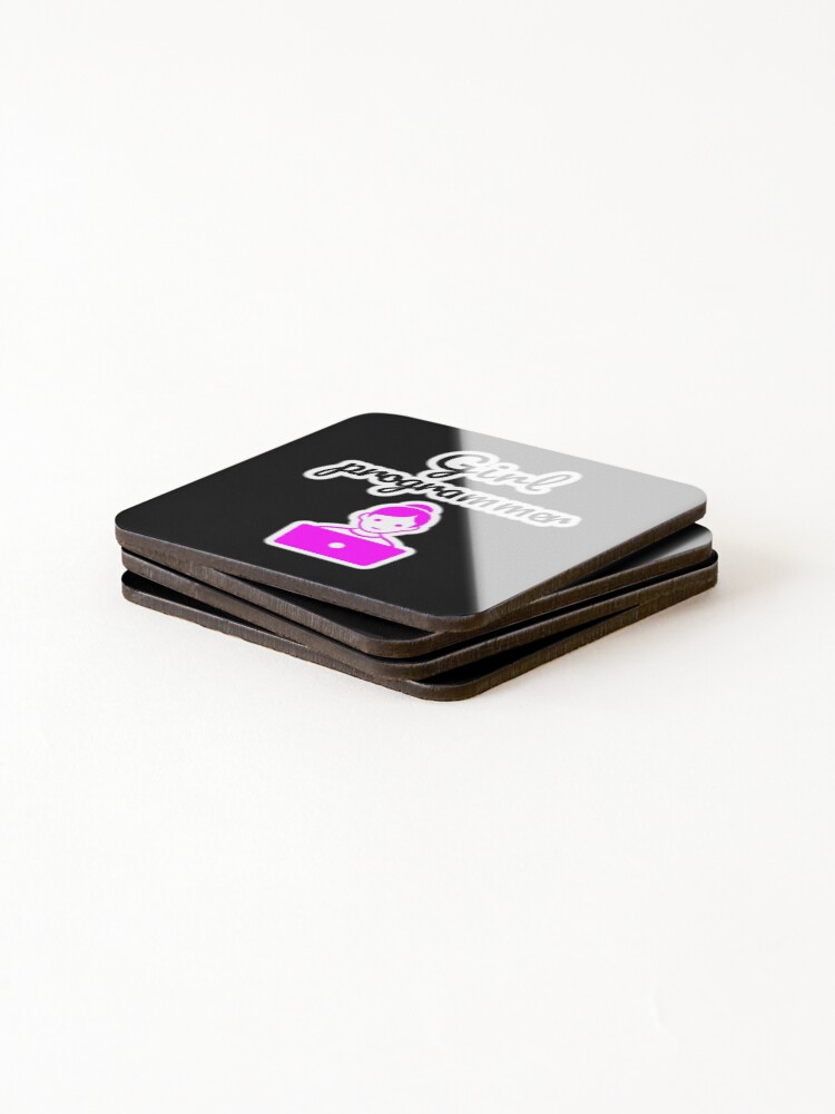 Thumbnail 4 of 5, Coasters (Set of 4), Girl Programmer, Devgirl, Source Code, Software Engineer, Computer Science, Web, WWW, Programming Humor, HTML, Dark designed and sold by Max-Wear.