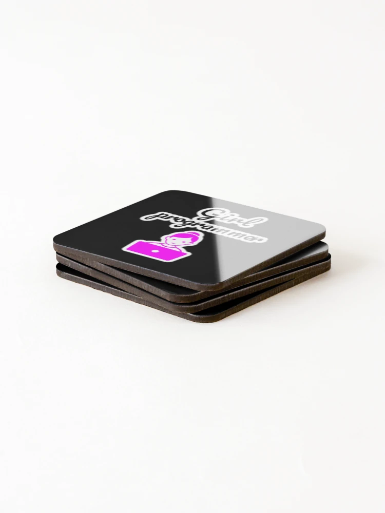 Thumbnail 4 of 5, Coasters (Set of 4), Girl Programmer, Devgirl, Source Code, Software Engineer, Computer Science, Web, WWW, Programming Humor, HTML, Dark designed and sold by Max-Wear.