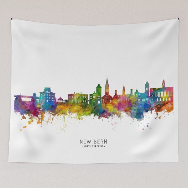 Item preview, New Bern North Carolina Skyline designed and sold by ArtPrints.