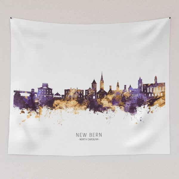 Item preview, New Bern North Carolina Skyline designed and sold by ArtPrints.