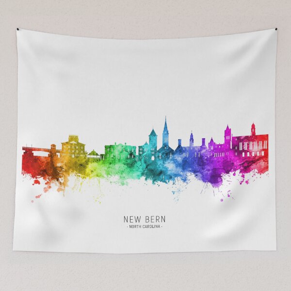 Item preview, New Bern North Carolina Skyline designed and sold by ArtPrints.